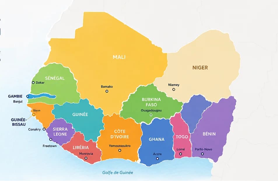 Map of West Africa showing Lalikan’s markets